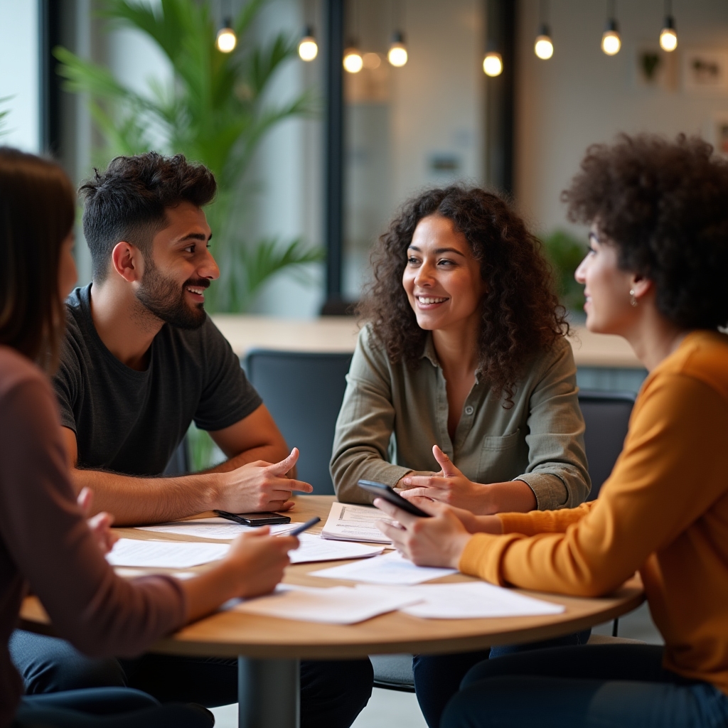 Young adults participating in a financial literacy group session